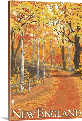 New England Fall Colors: Retro Travel Poster
