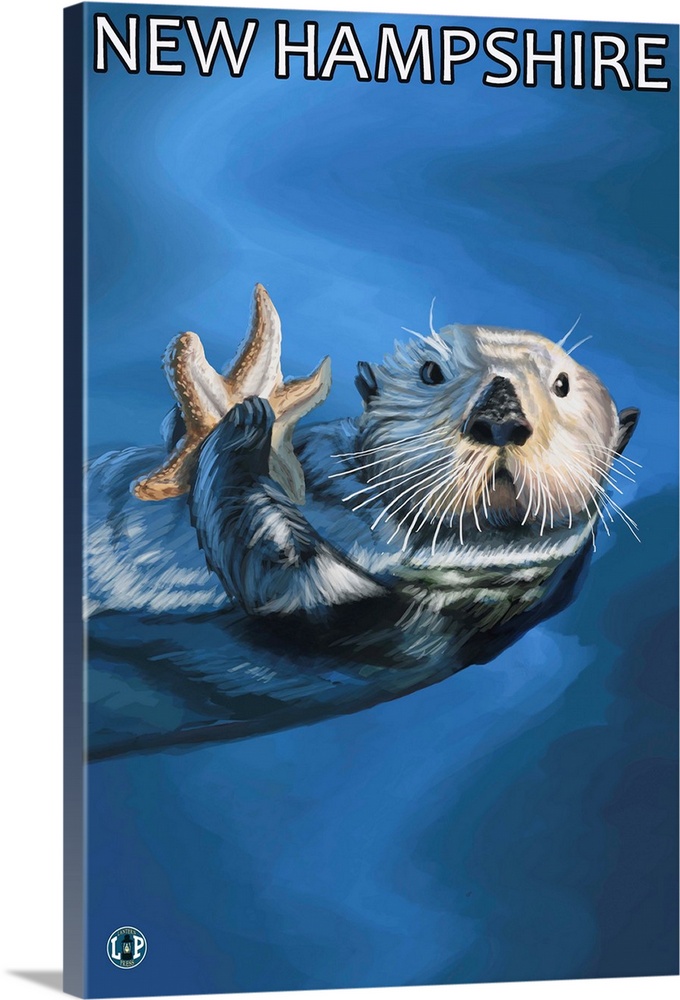 New Hampshire - Sea Otter Scene: Retro Travel Poster