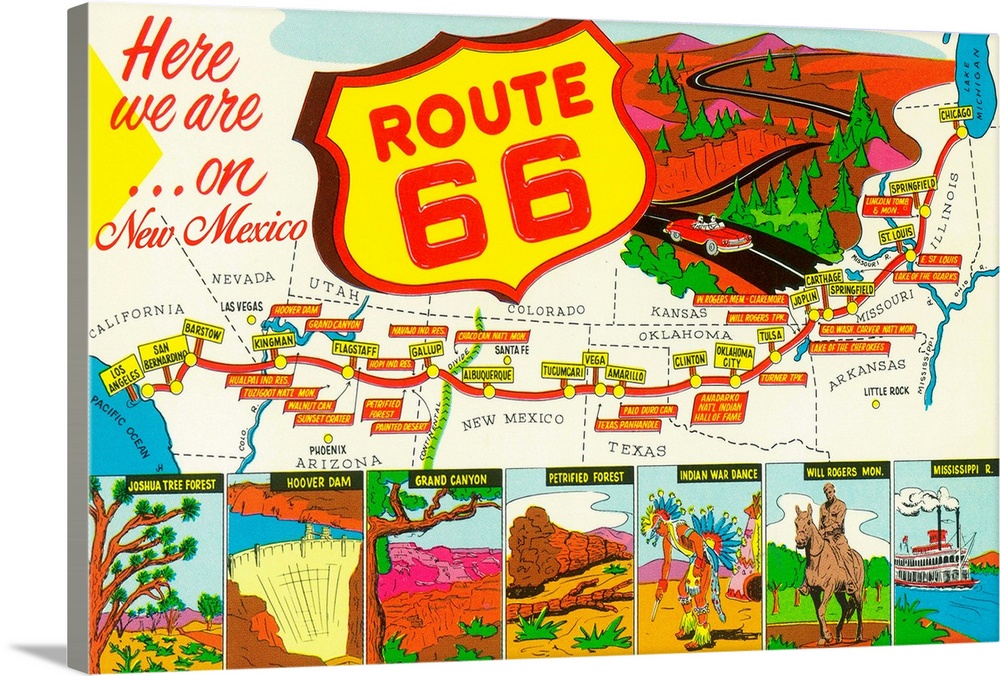 New Mexico, Route 66 Map