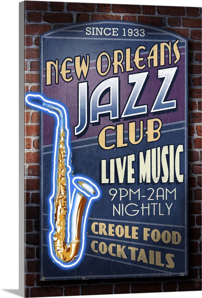 New Orleans, Louisiana, Jazz Club Wall Art, Canvas Prints, Framed