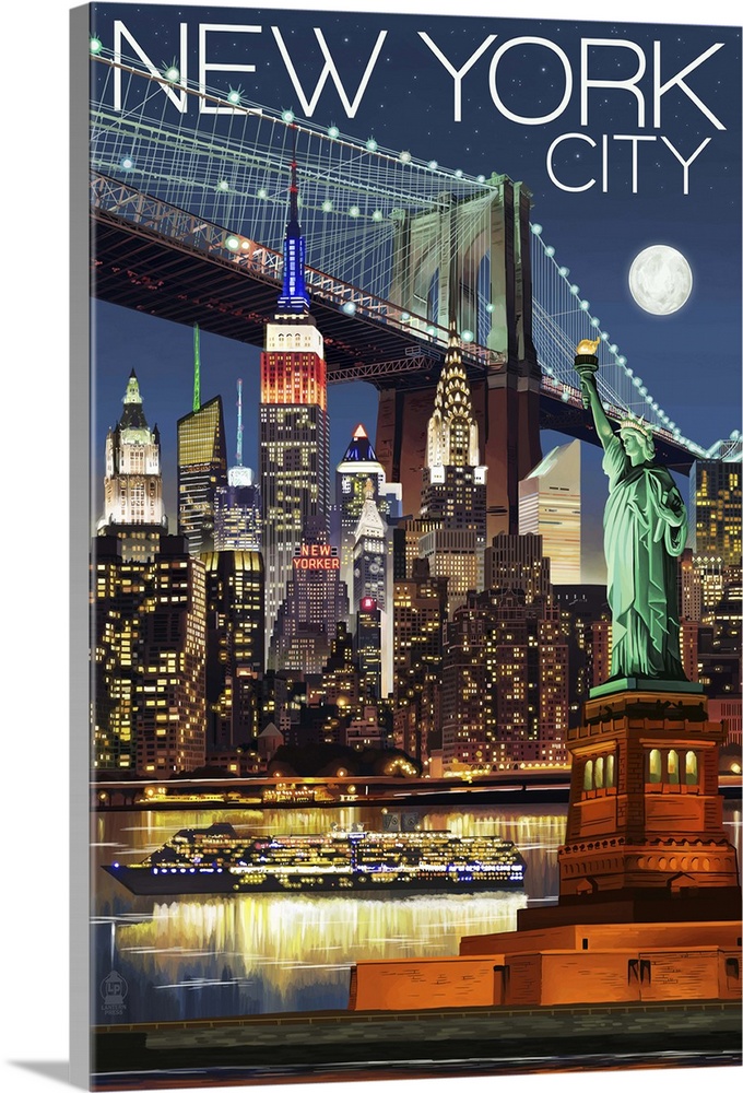 Leinwand-Bilder Wandbild Canvas Kunstdruck 125x50 Freiheitsstatue New York 