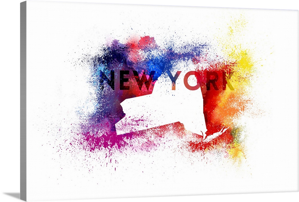 New York State Outline Abstract Paint