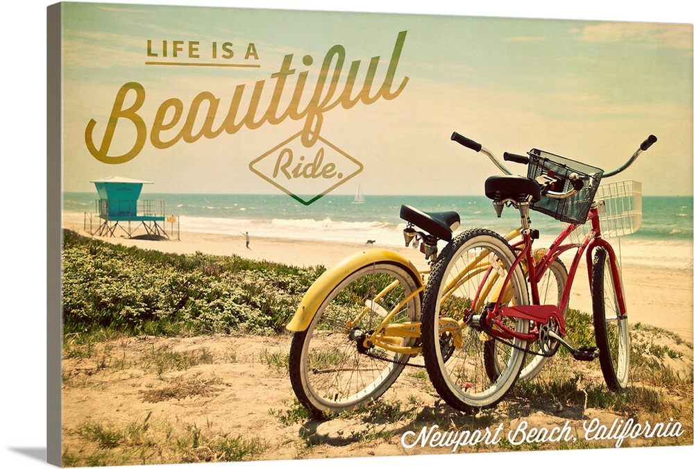 Newport Beach, California, Life is a Beautiful Ride, Bicycles and Beach Scene