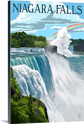 Niagara Falls, New York - Day Scene - Lantern Press Poster