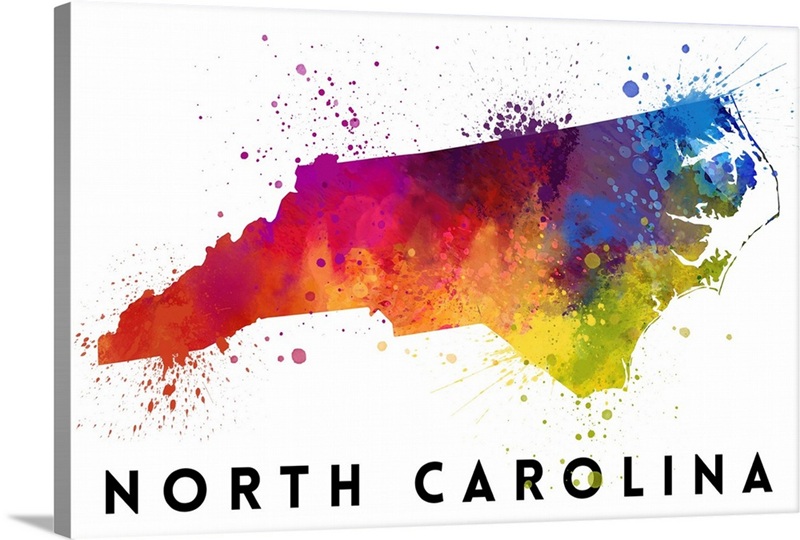 North Carolina - State Abstract Watercolor | Great Big Canvas