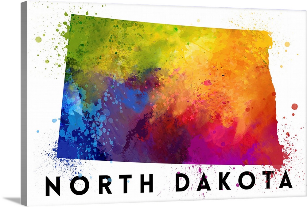 North Dakota - State Abstract Watercolor