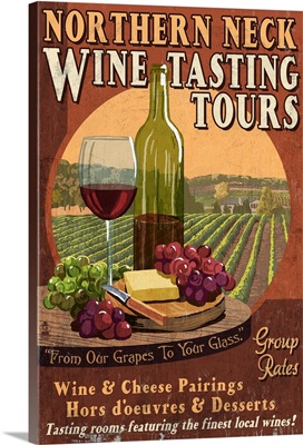 Northern Neck, Virginia, Wine Vintage Sign