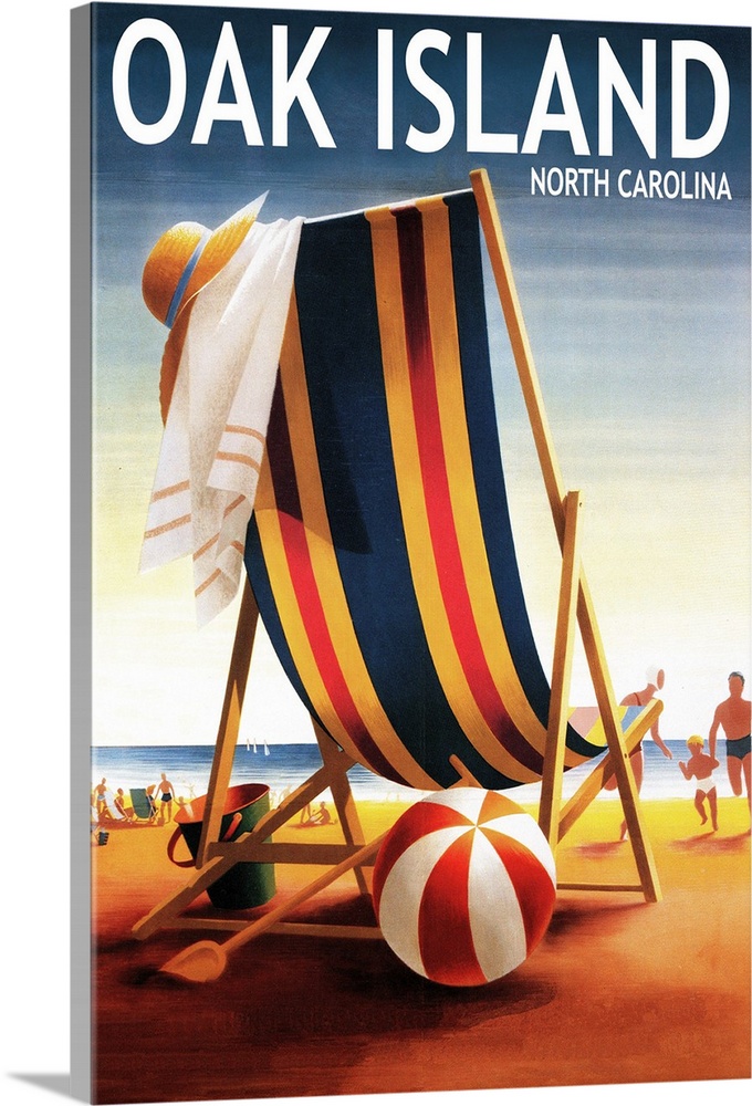 Oak Island, North Carolina, Beach Chair and Ball