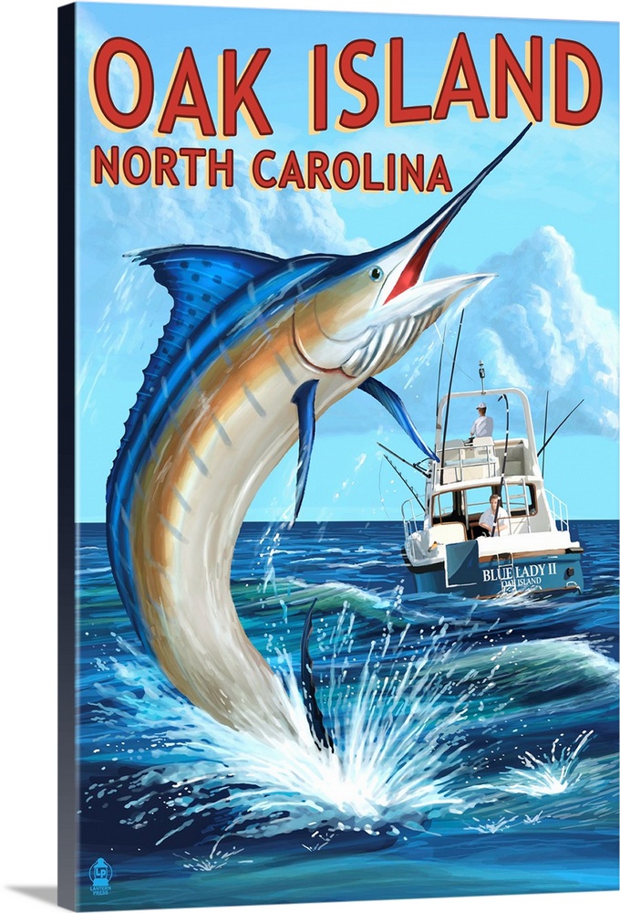 Oak Island, North Carolina, Marlin Fishing Scene