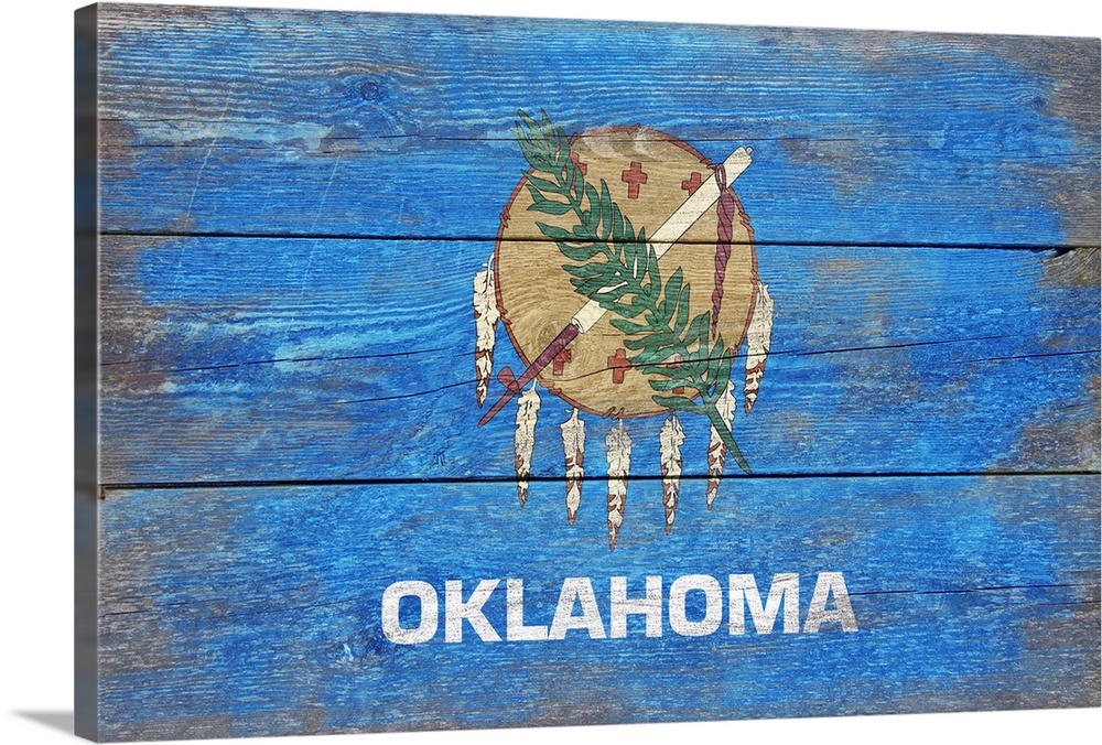 Oklahoma State Flag, Barnwood Painting