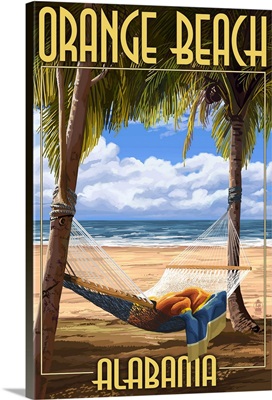 Orange Beach, Alabama - Hammock Scene: Retro Travel Poster