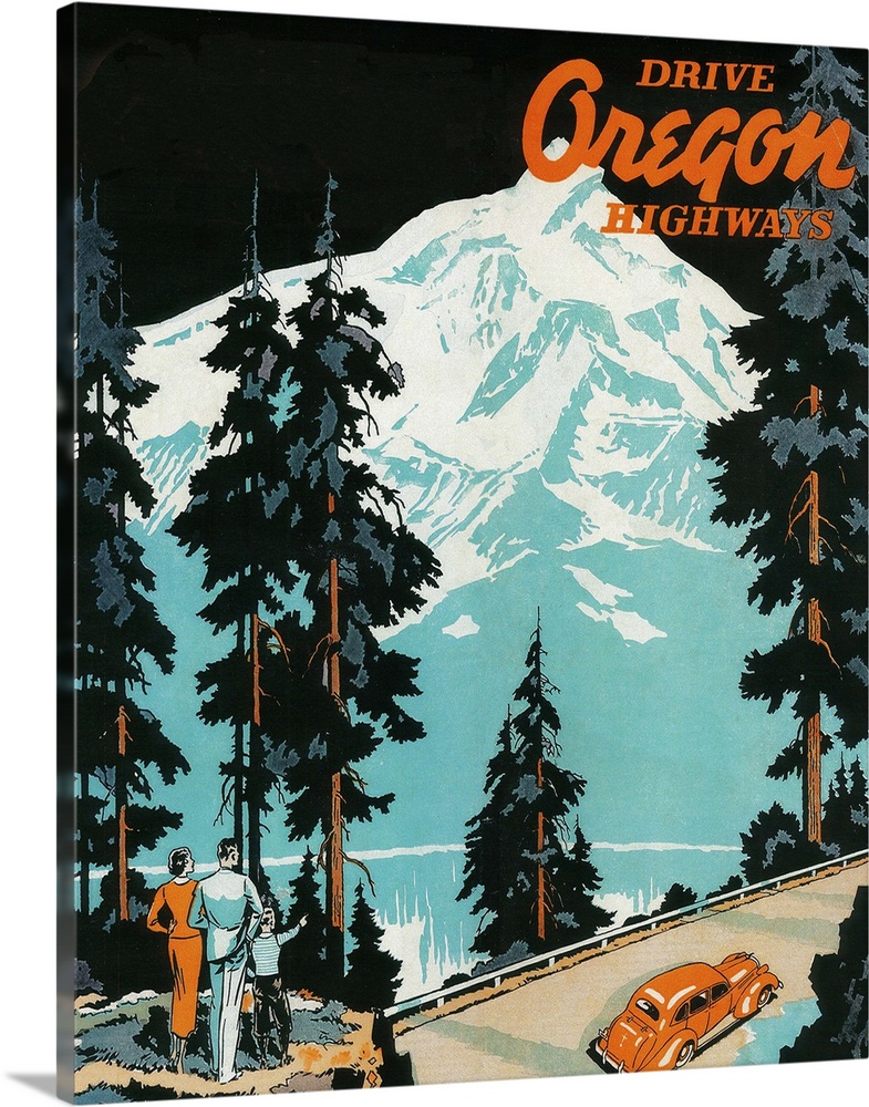 Oregon Highways Advertising Poster, Oregon