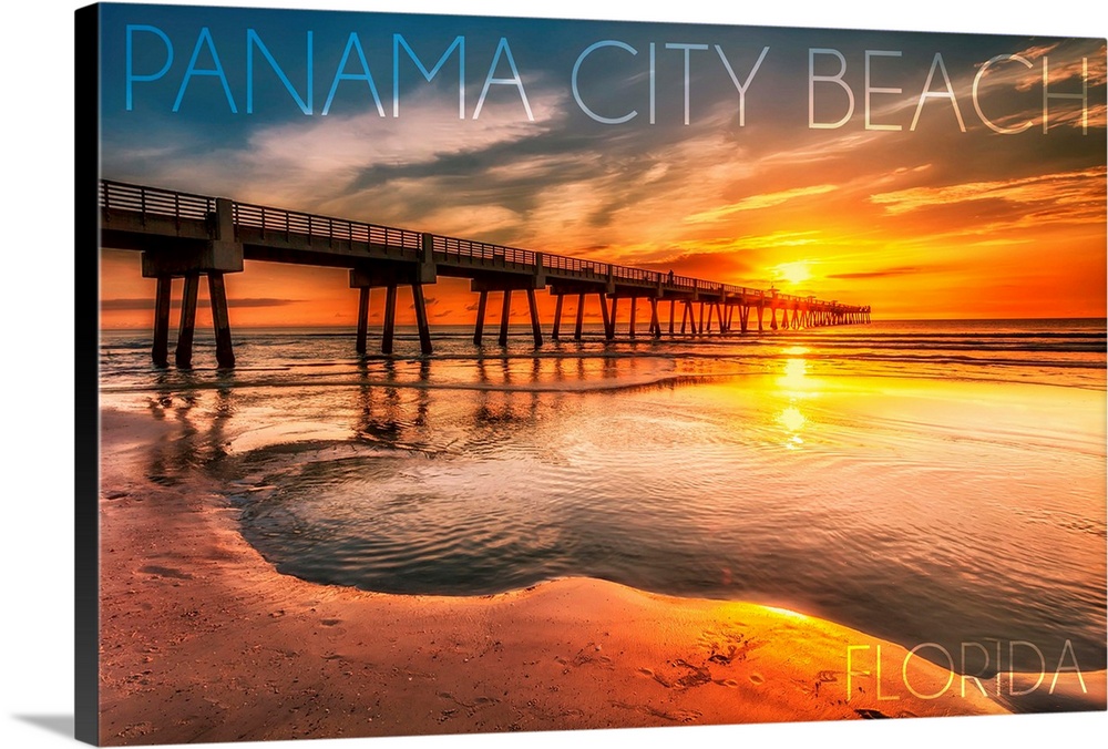 Panama City Beach, Florida, Pier and Sunset