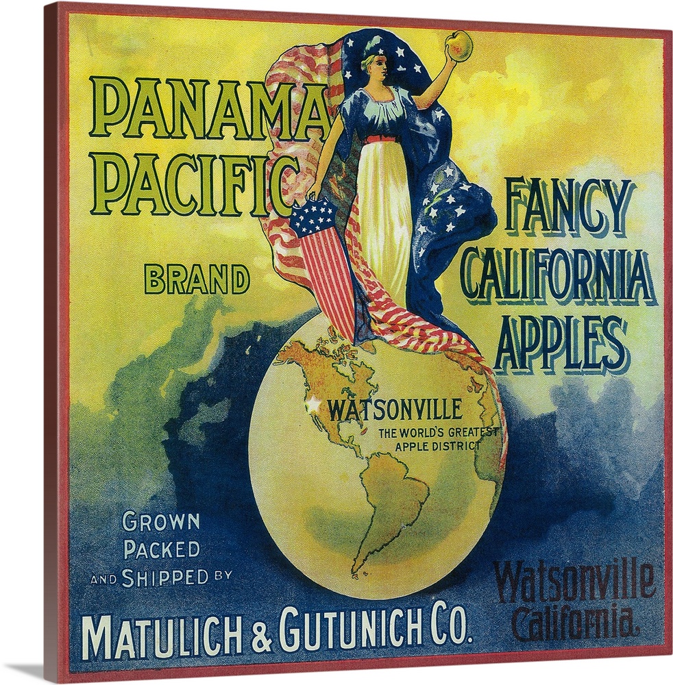 Panama Pacific Apple Crate Label, Watsonville, CA