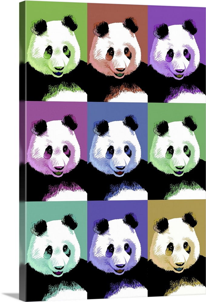 Panda Pop Art - Visit the Zoo: Retro Travel Poster