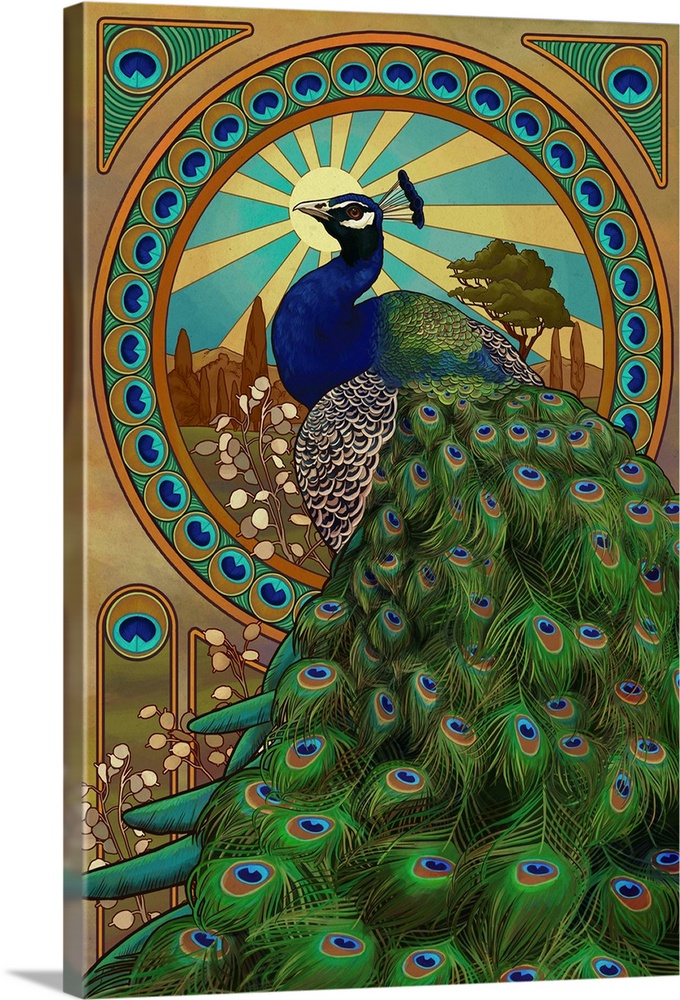 Peacock Wall Art, Peacock Decor, Vintage Art Prints, Botanical  Illustration, Blue Green Art Print. Blue Green Wall Art, Vintage Bird -   Israel