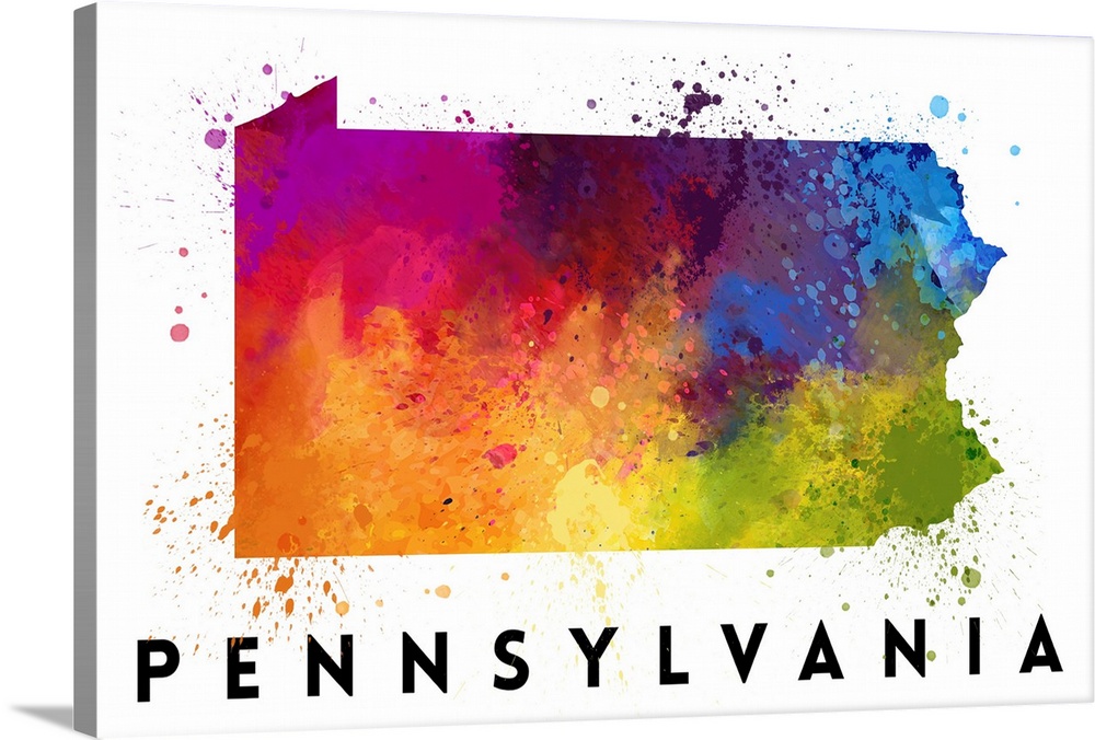 Pennsylvania - State Abstract Watercolor