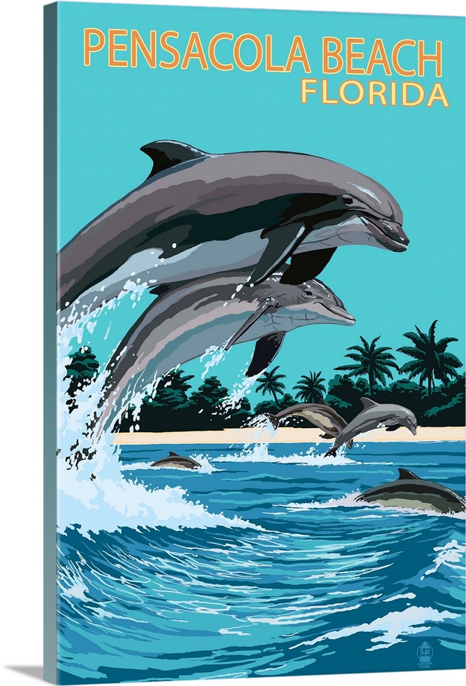 Pensacola Beach, Florida, Dolphins Jumping