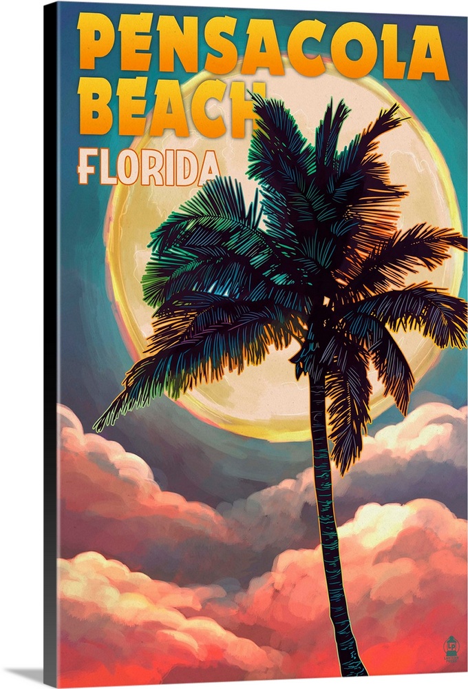 Pensacola Beach, Florida, Palm and Moon