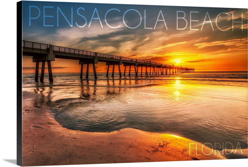 Pensacola Beach, Florida, Pier and Sunset