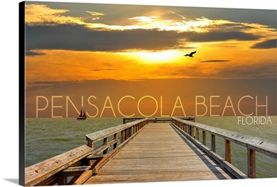 Pensacola Beach, Florida, Pier at Sunset