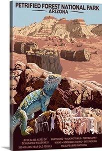 petrified arizona forest retro poster national travel park