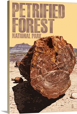 Petrified Forest National Park, Log: Retro Travel Poster