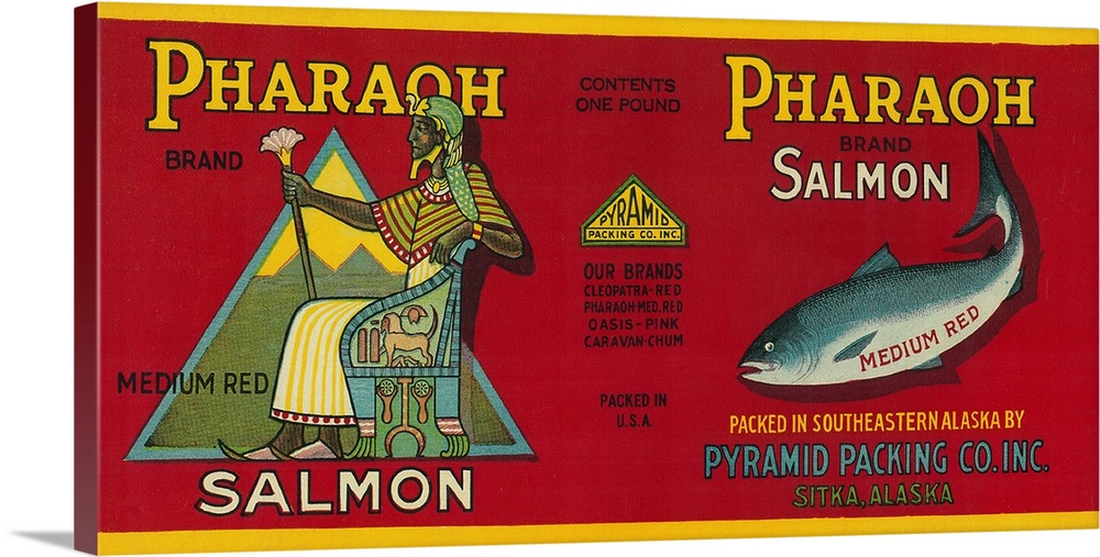 A vintage label from a can of salmon.