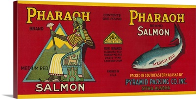 Pharaoh Salmon Can Label, Sitka, AK