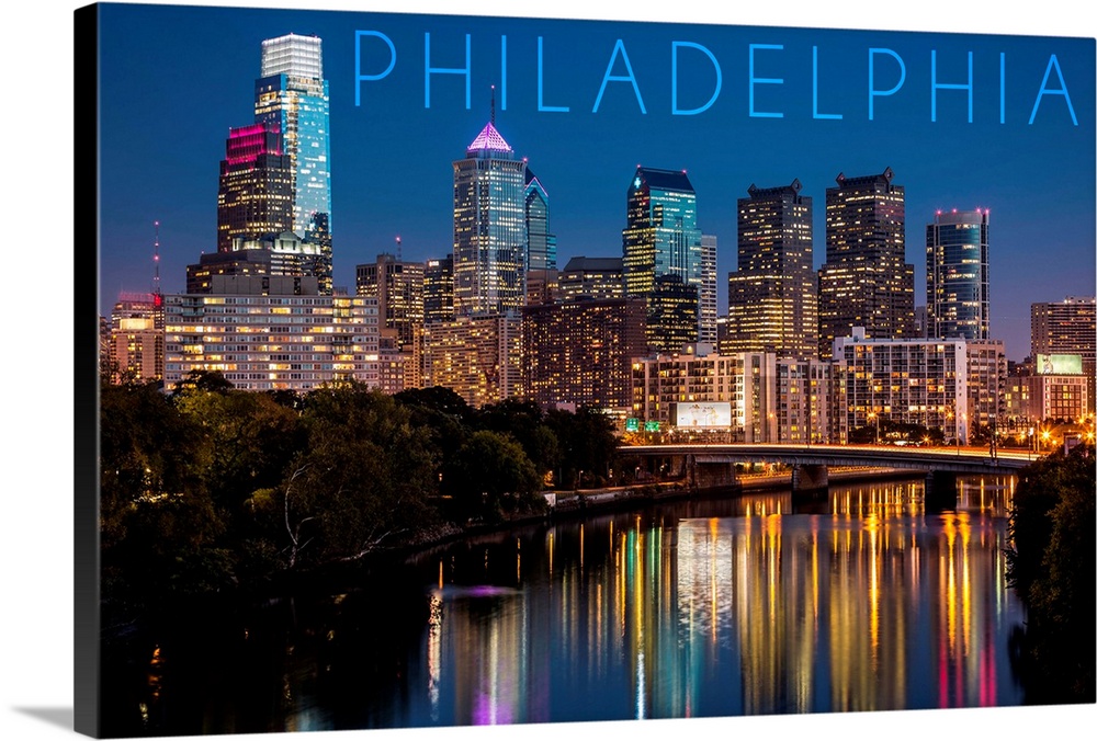 Philadelphia, Pennsylvania, Skyline at Night