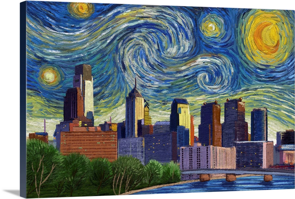 Philadelphia, Pennsylvania - Starry Night City Series