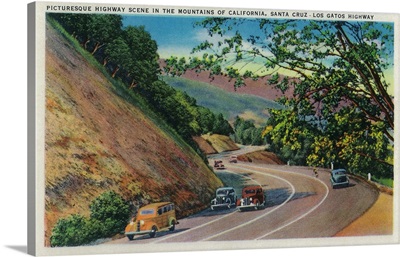 Picturesque Los Gatos Highway near Santa Cruz, CA