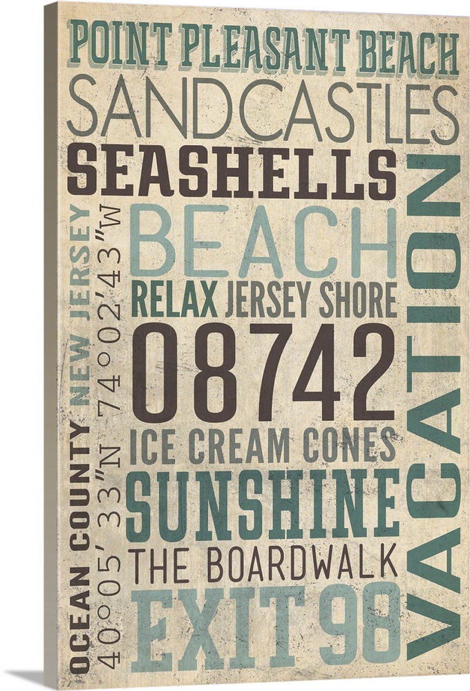 Point Pleasant Beach, New Jersey, Typography