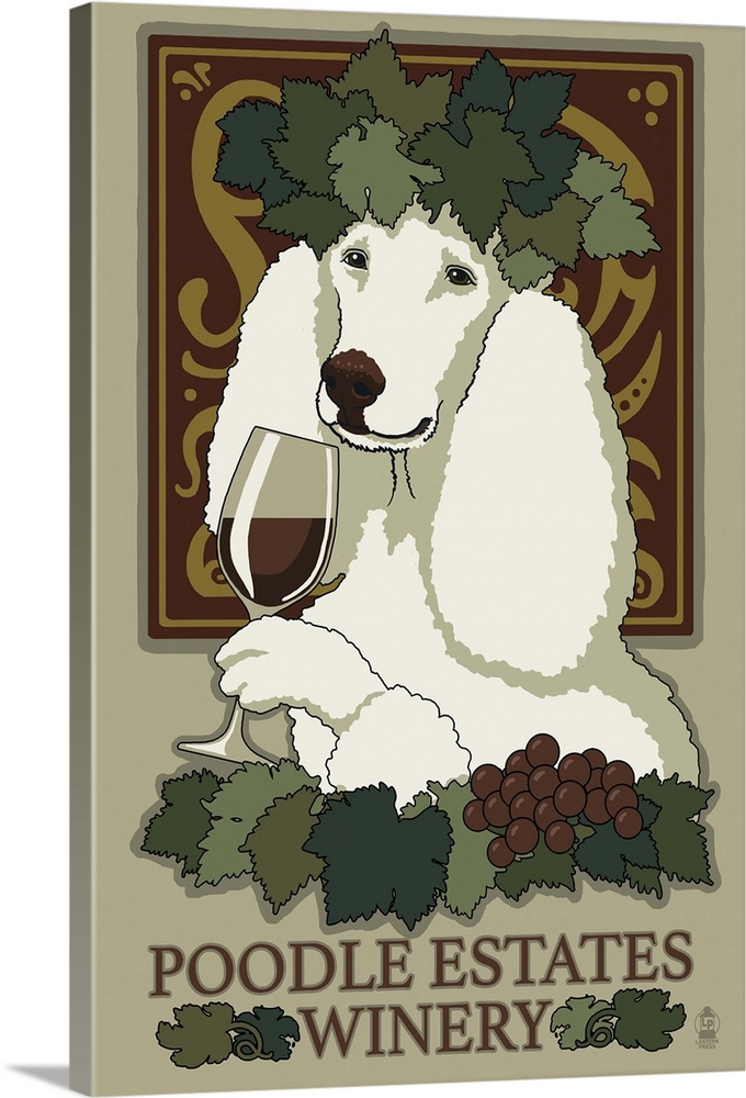 Poodle, Retro Winery Ad