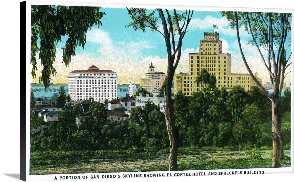 Portion of San Diego's Skyline showing El Corte, San Diego, CA