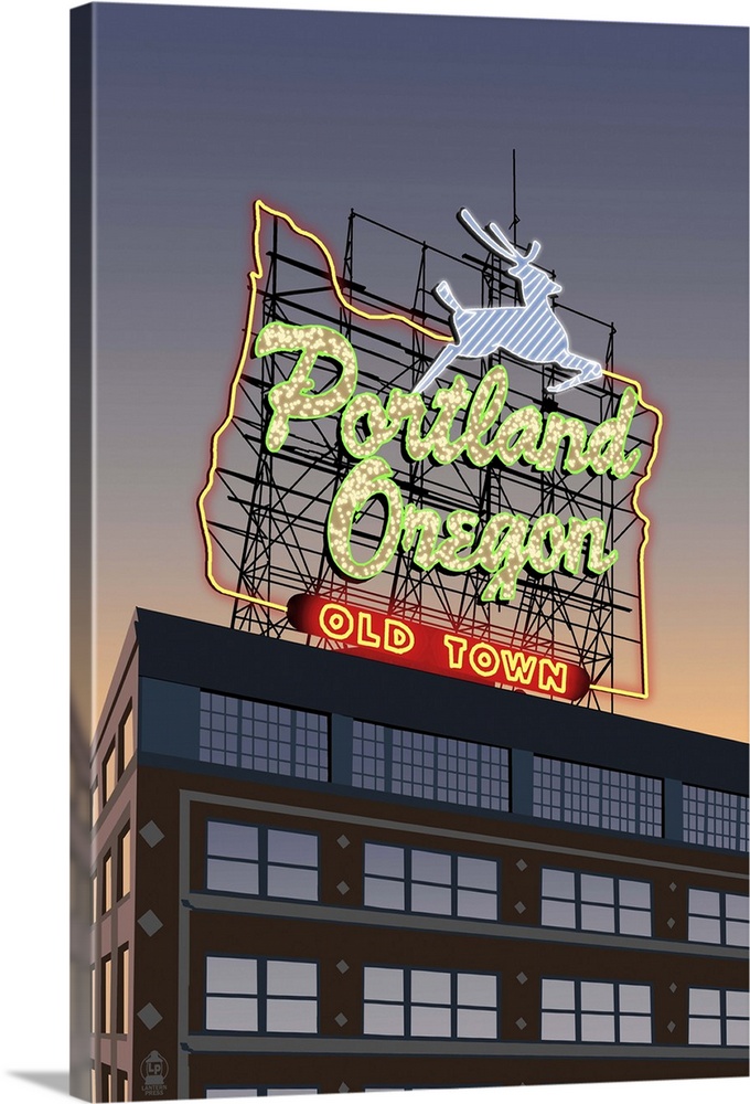 Portland, Oregon - Made in Oregon Sign: Retro Travel Poster