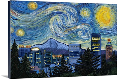 Portland, Oregon - Starry Night City Series