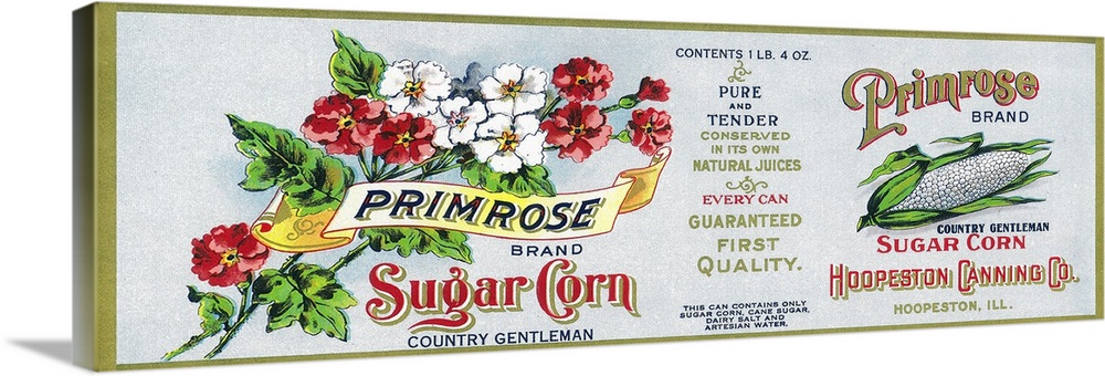 Primrose Sugar Corn Label, Hoopeston, IL