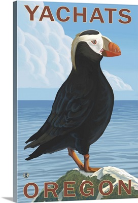 Puffin - Yachats, OR: Retro Travel Poster