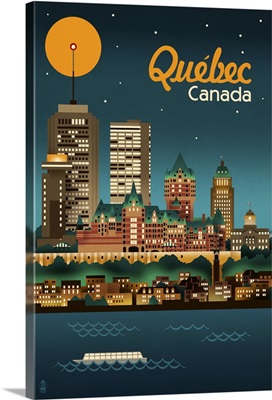 Quebec, Canada, Retro Skyline