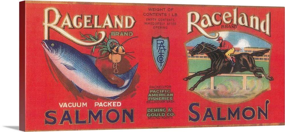 A vintage label from a can of salmon.