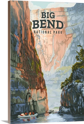 Rafting In Big Bend National Park: Retro Travel Poster