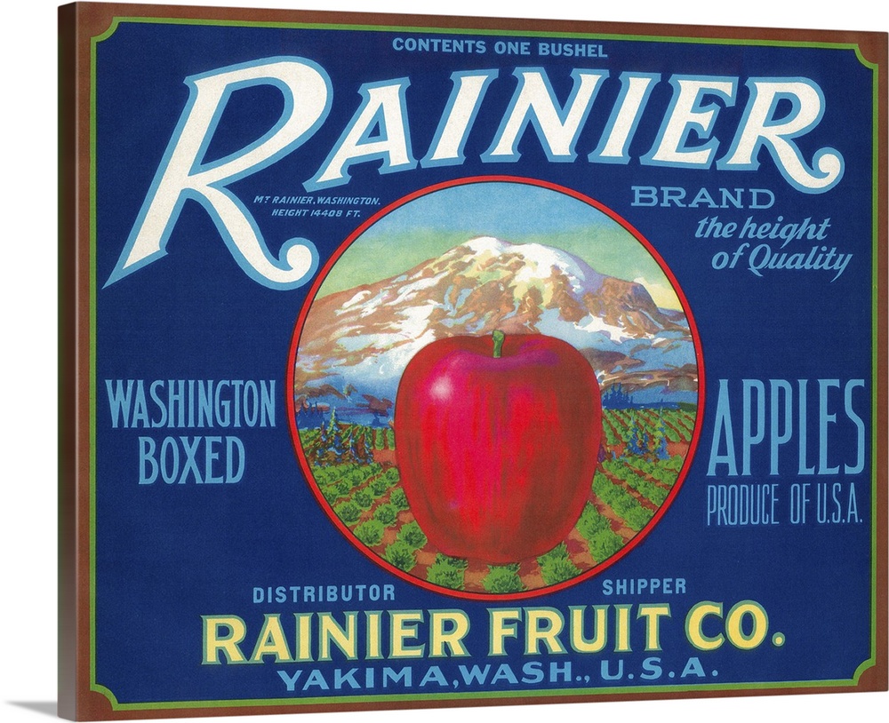 Rainier Apple Label, Yakima, WA