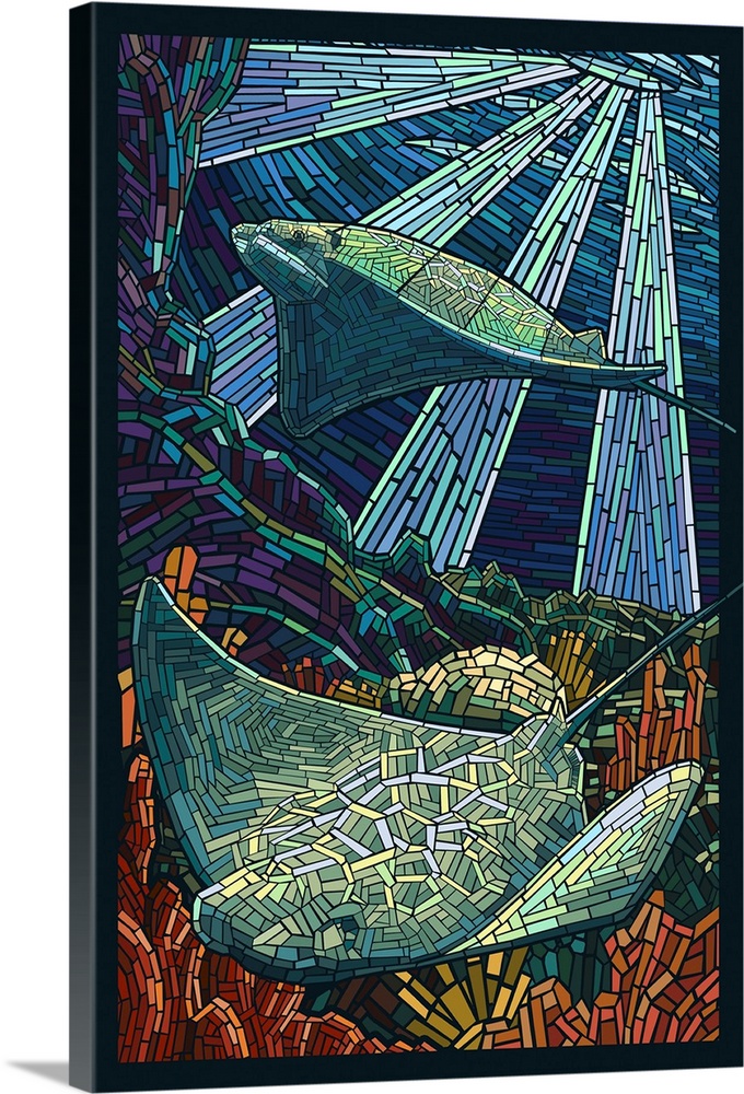 Rays - Paper Mosaic: Retro Poster Art