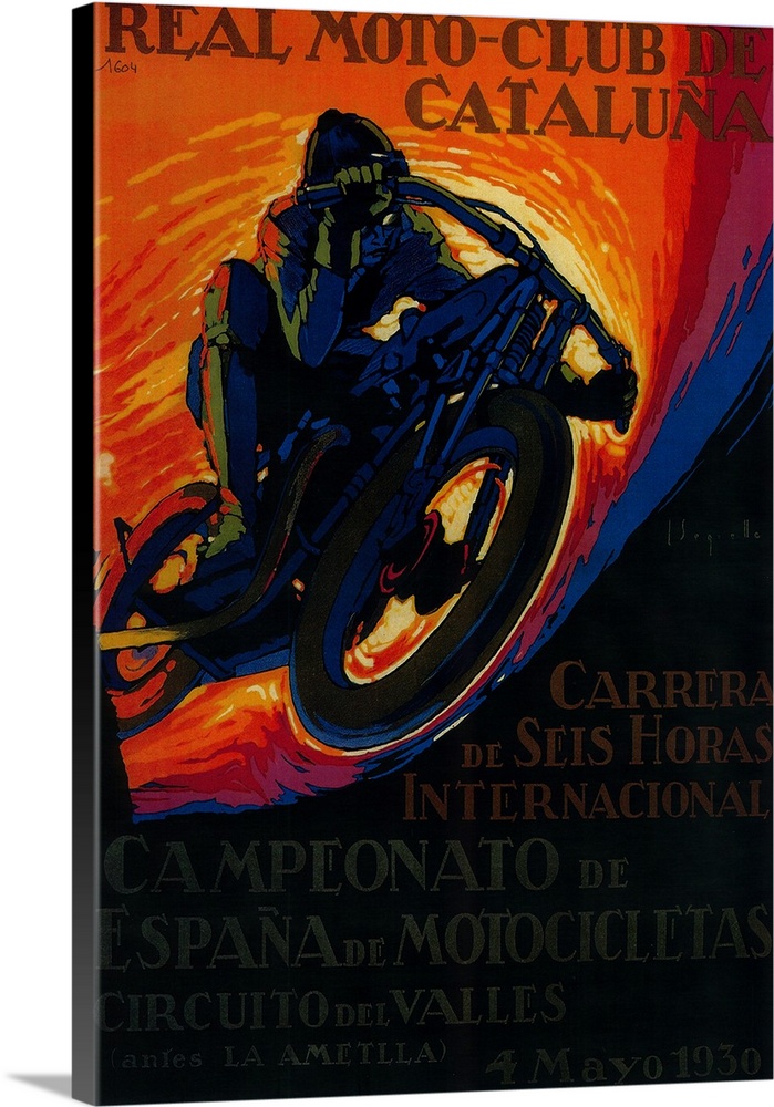 Real Moto Club Vintage Poster, Europe