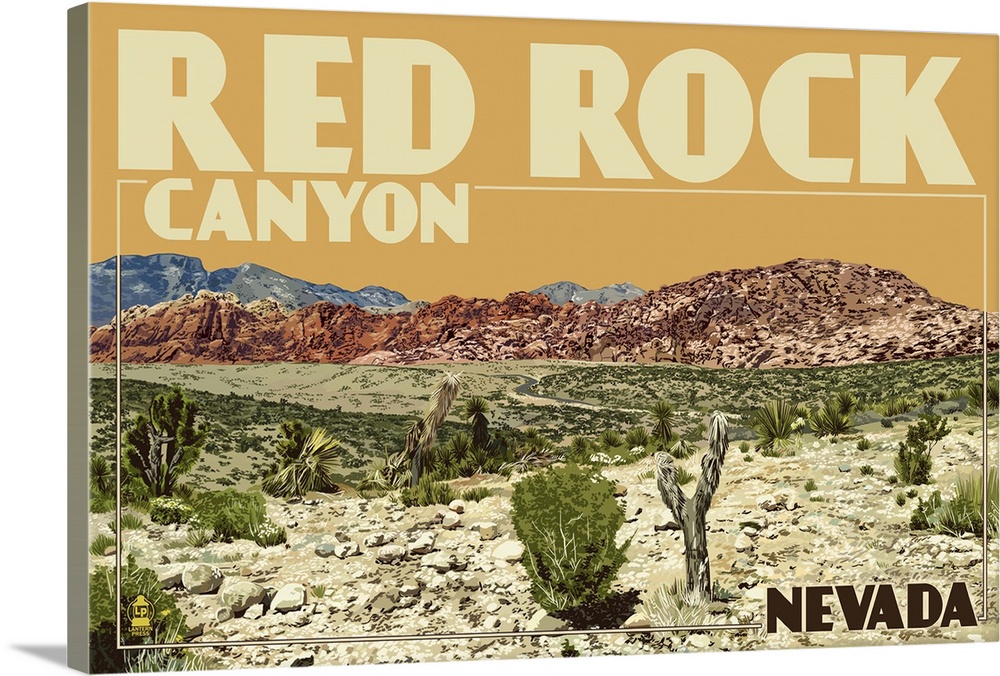 Red Rock Canyon - Las Vegas, Nevada: Retro Travel Poster