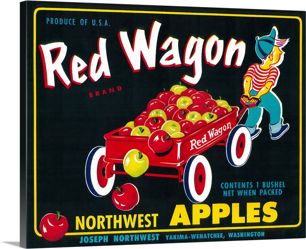 Red Wagon Apple Label, Yakima, WA