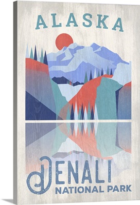 Reflection At Denali National Park and Preserve: Graphic Travel Poster