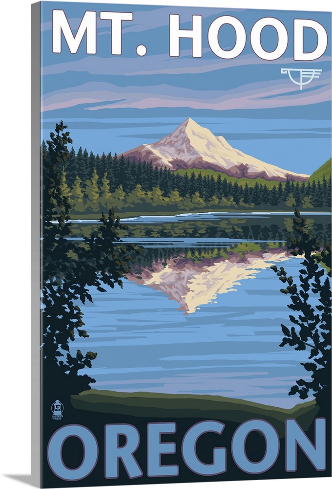 Reflection Lake - Mt. Hood, Oregon: Retro Travel Poster