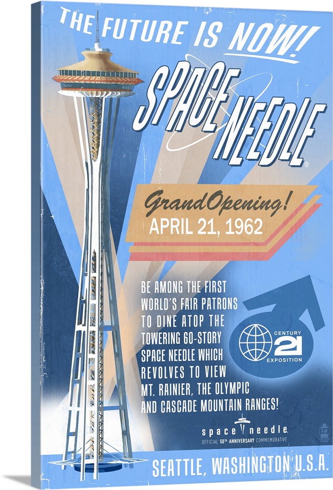 Retro Poster, Space Needle, Seattle, Washington
